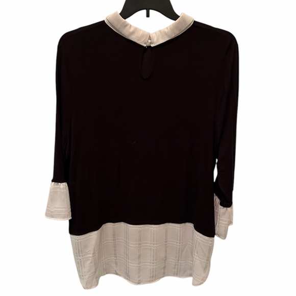 Elle Elegant Black and Cream Blouse - Picture 2 of 4